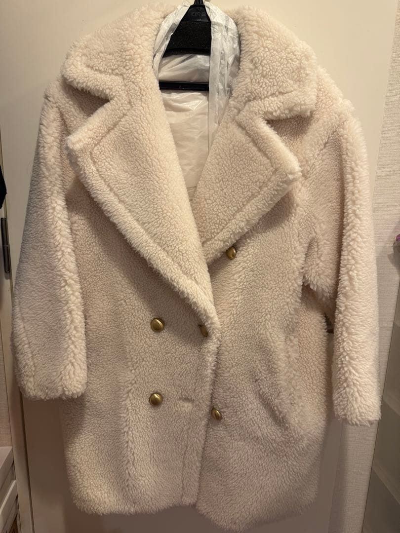 アルアバイル　ウールMIXボアピーコート【白洋社ローヤルクリーニング済】