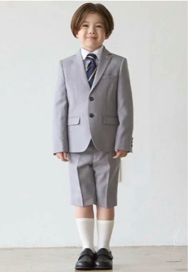 プティマイン フォーマル スーツ グレー 120 男の子