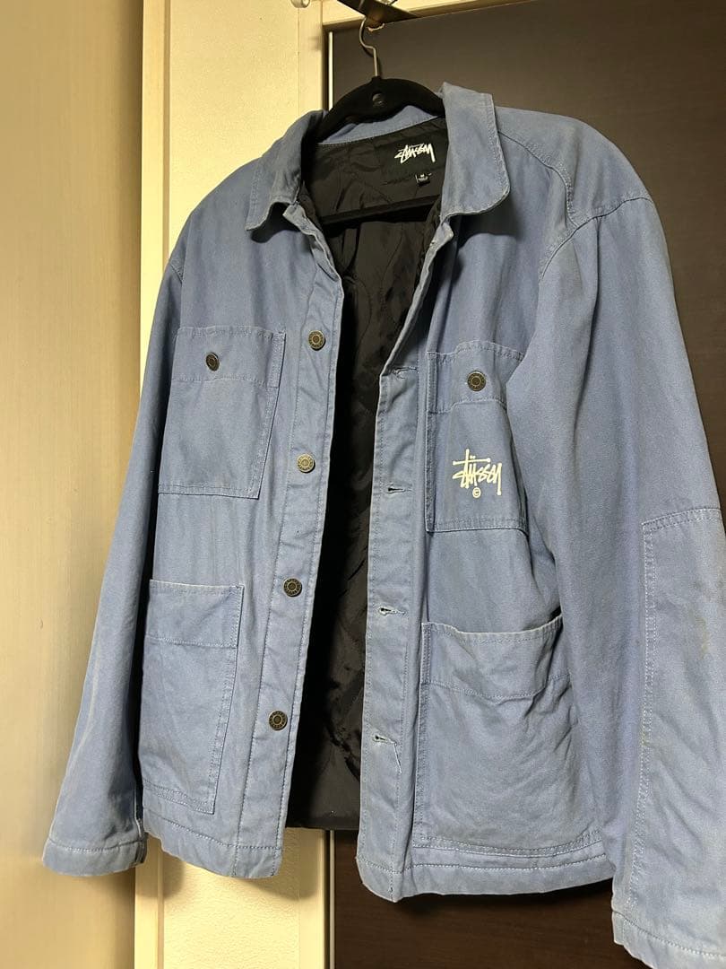 Stussy 青 カバーオール ジャケット　Mサイズ