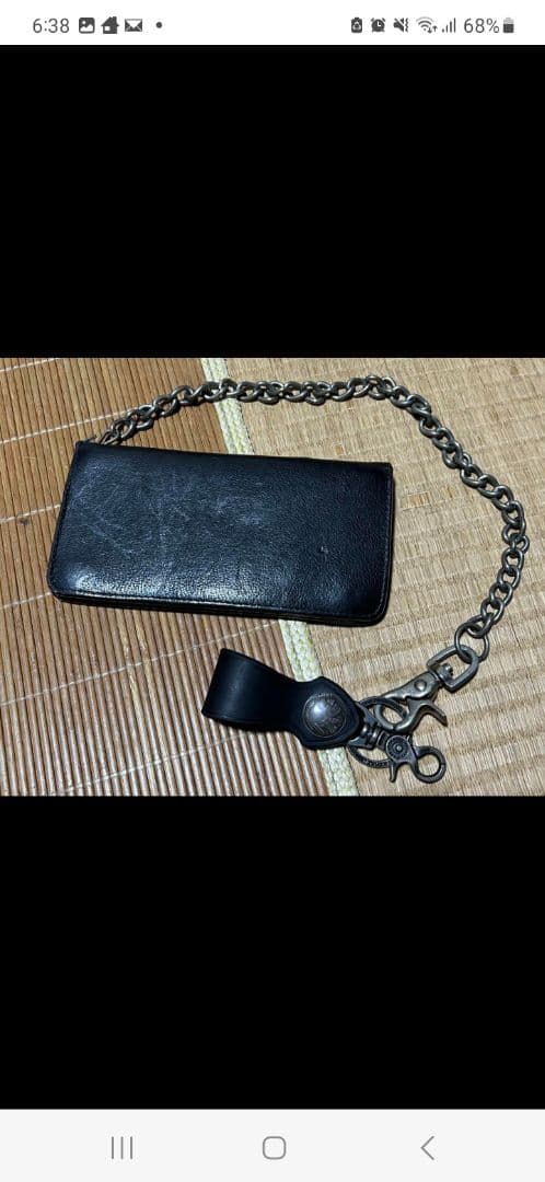 ハーレーダビットソン　長財布　チェーンウォレット　レザー　ブラック
