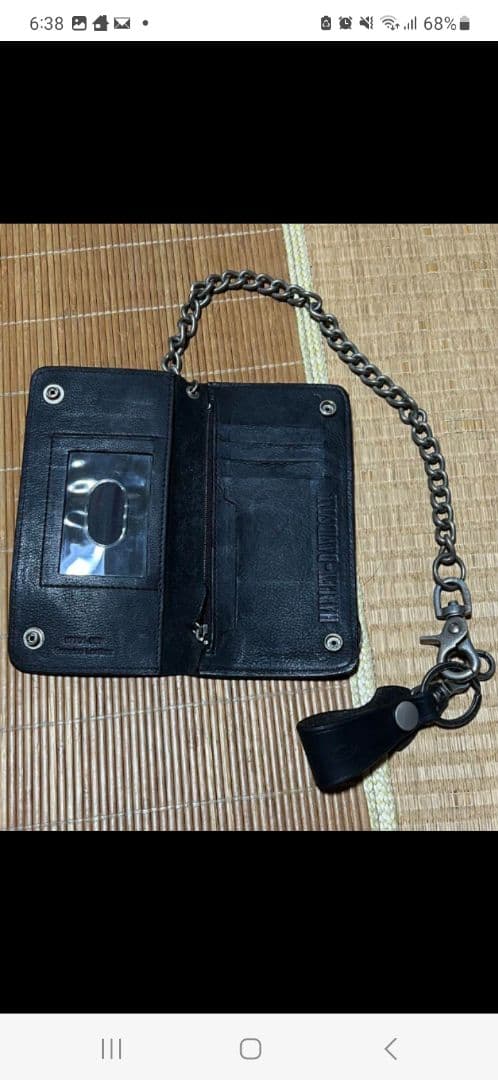 ハーレーダビットソン　長財布　チェーンウォレット　レザー　ブラック