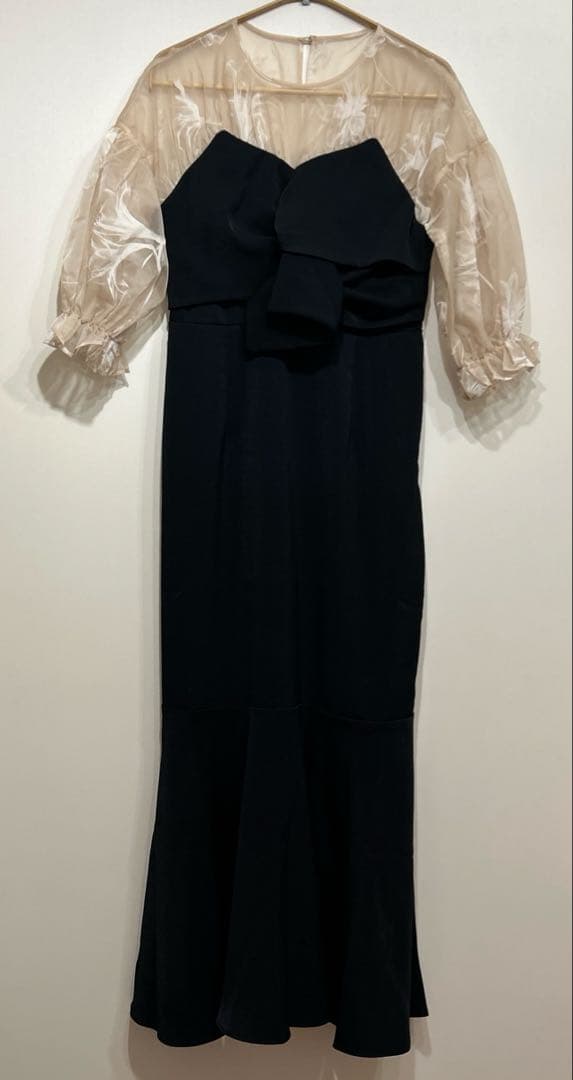 Acka sheer puff dress ブラック サイズ2