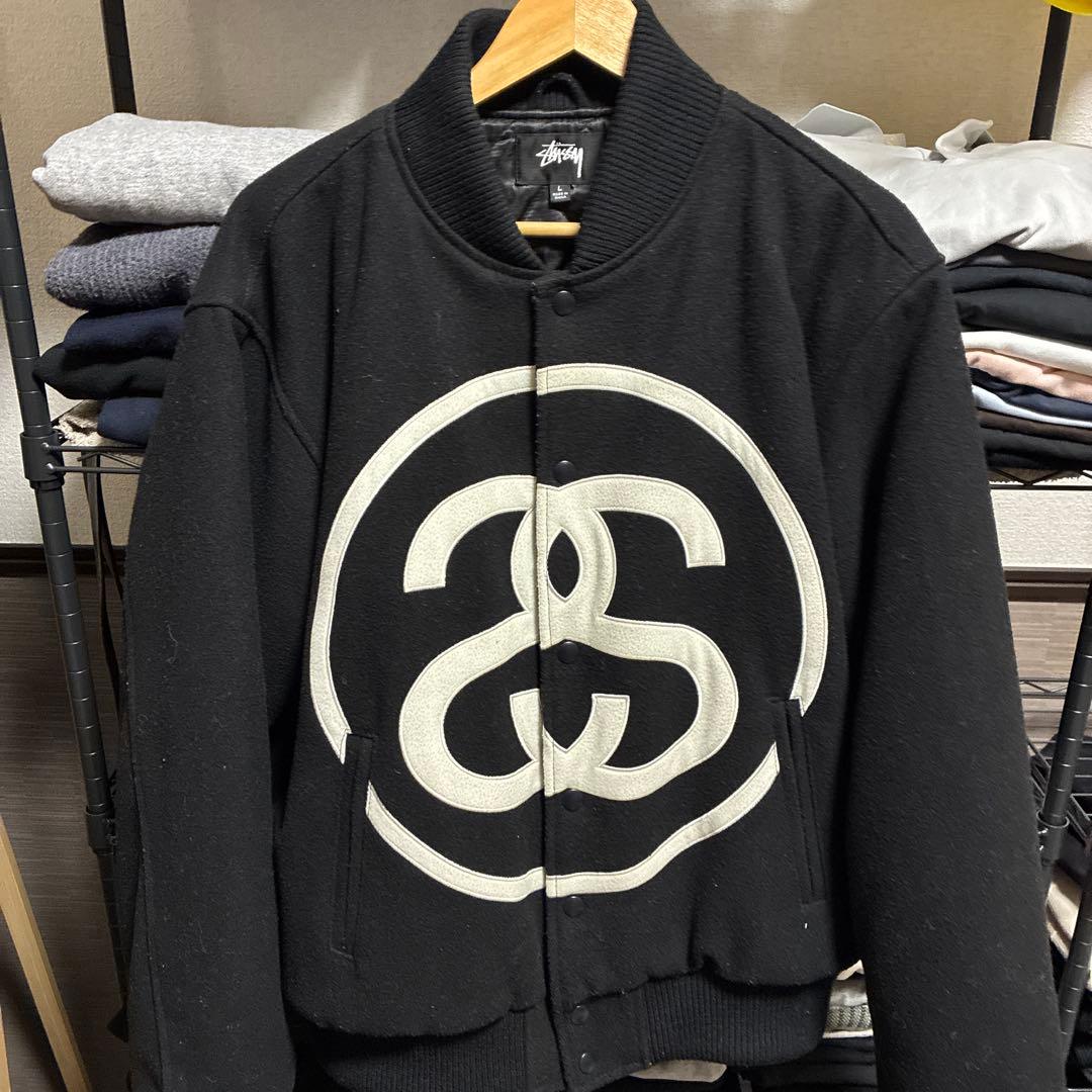 ジャケット・アウター Stussy SS-LINK VARSITY JACKET Black