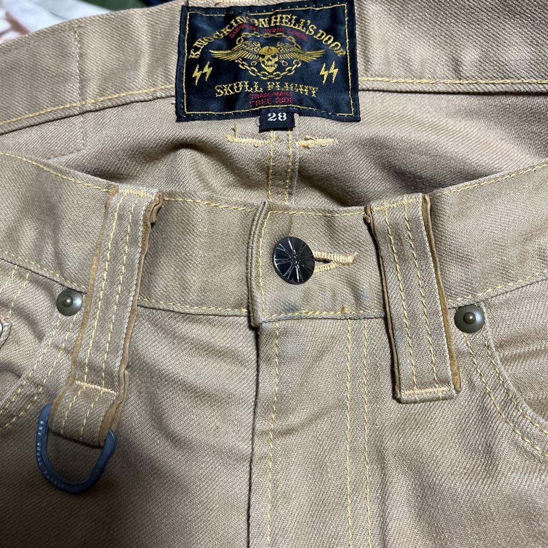 SKULL FLIGHT SS PANTS type2 ベージュ ブーツカット