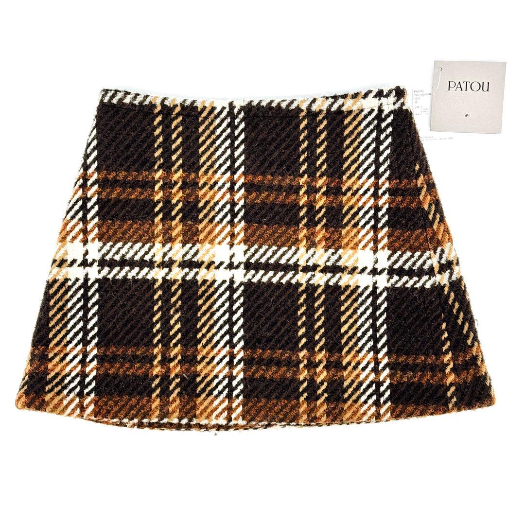 PATOU 36 パトゥ ウールブレンドAラインミニスカート