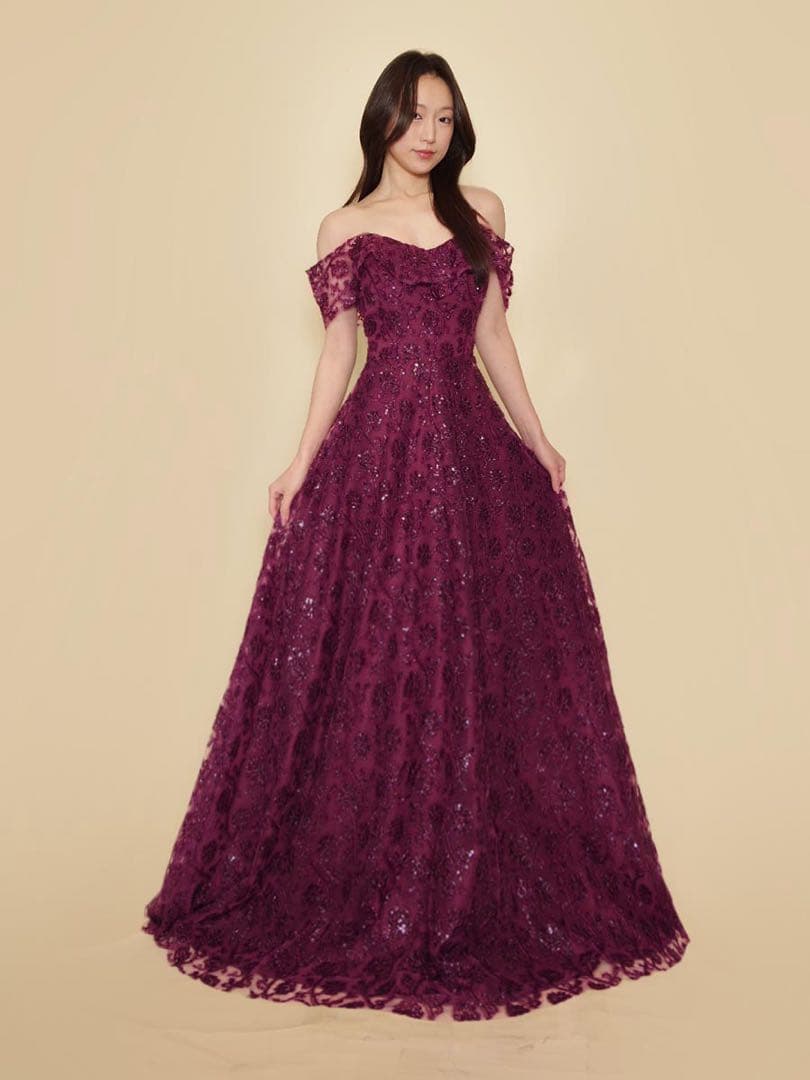 【美品】ドレスルームアミ 演奏会用 ステージドレス定価4.1万 ボルドー