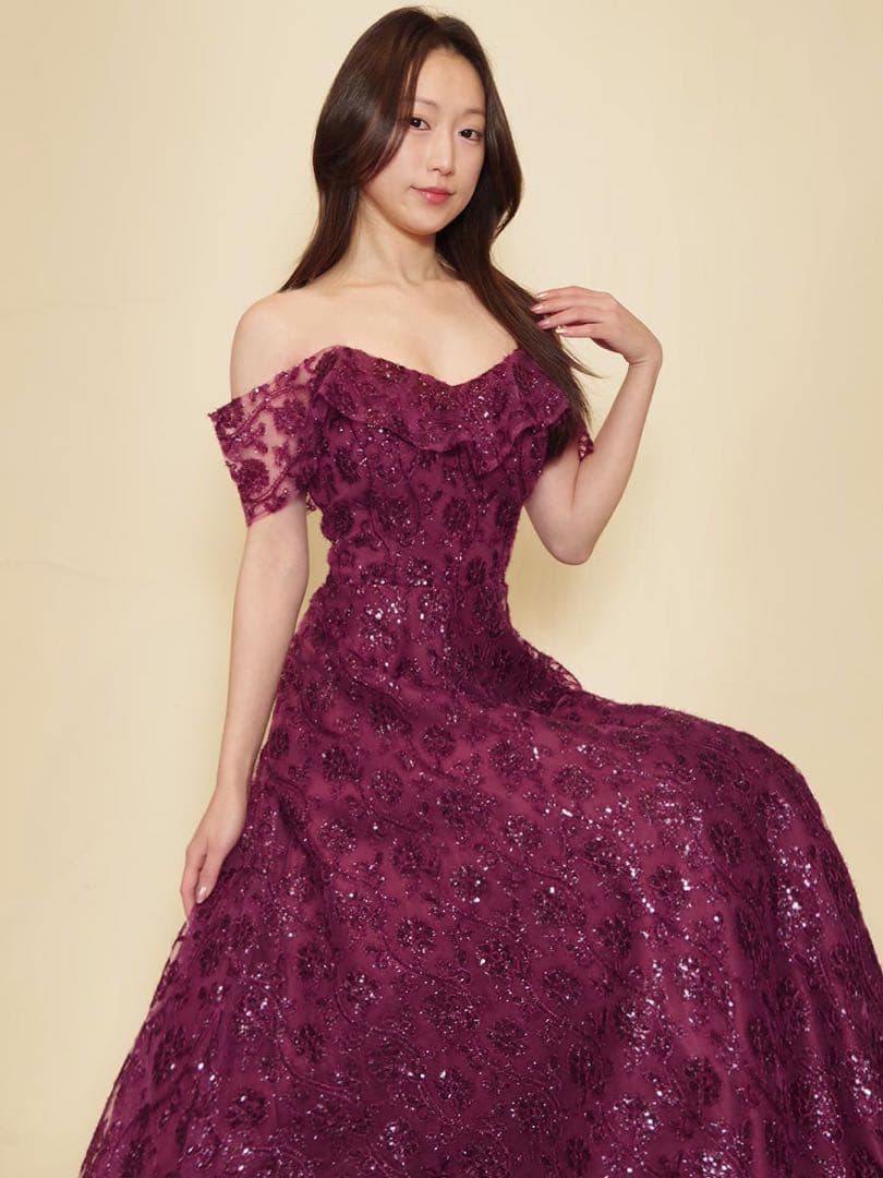 【美品】ドレスルームアミ 演奏会用 ステージドレス定価4.1万 ボルドー