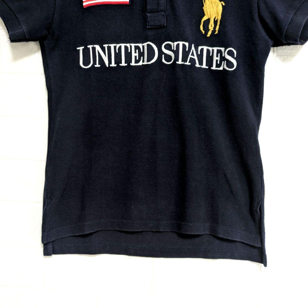 美品✨️ポロ　ラルフローレン　ポロシャツ　ビッグポニー　星条旗　USA　y2k
