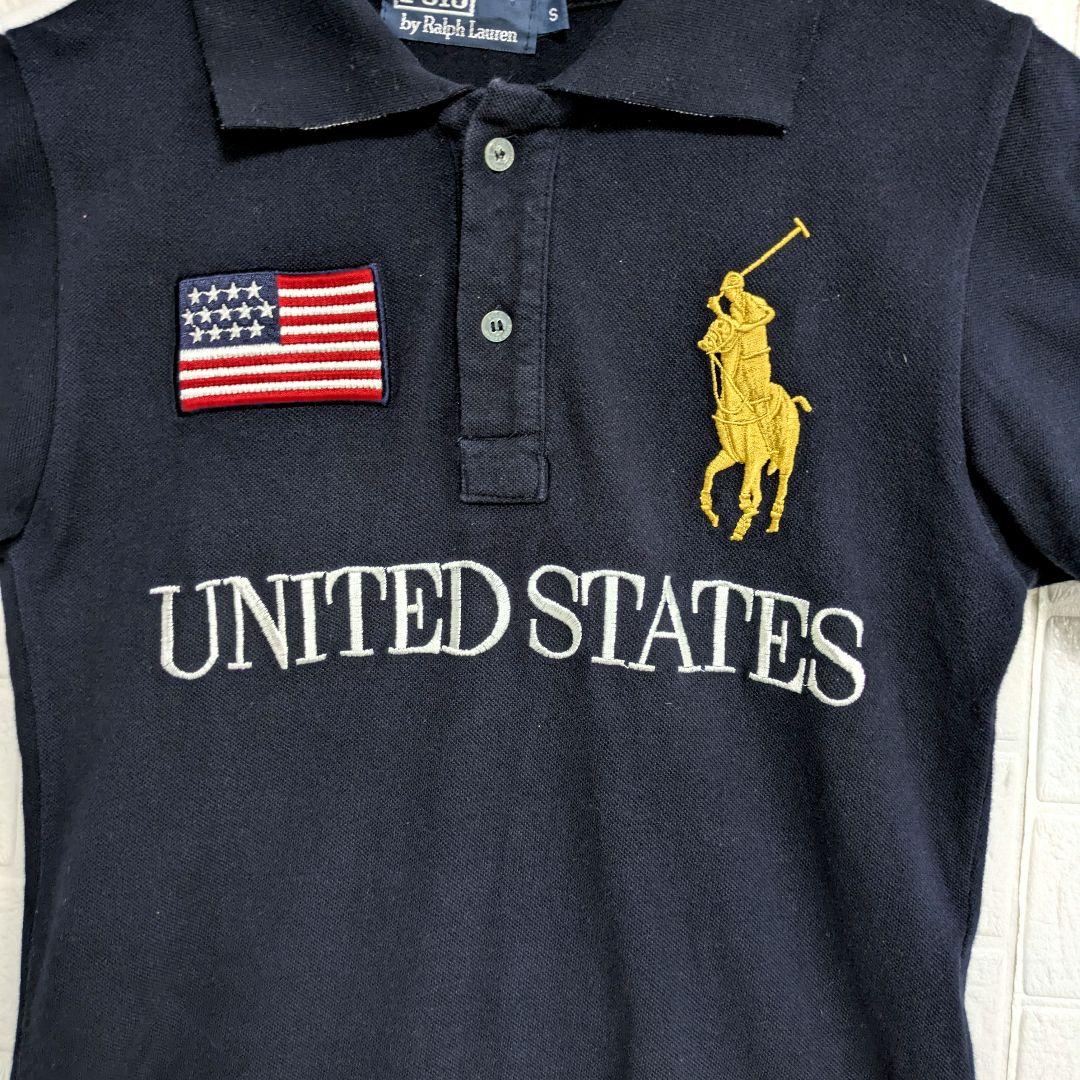 美品✨️ポロ　ラルフローレン　ポロシャツ　ビッグポニー　星条旗　USA　y2k