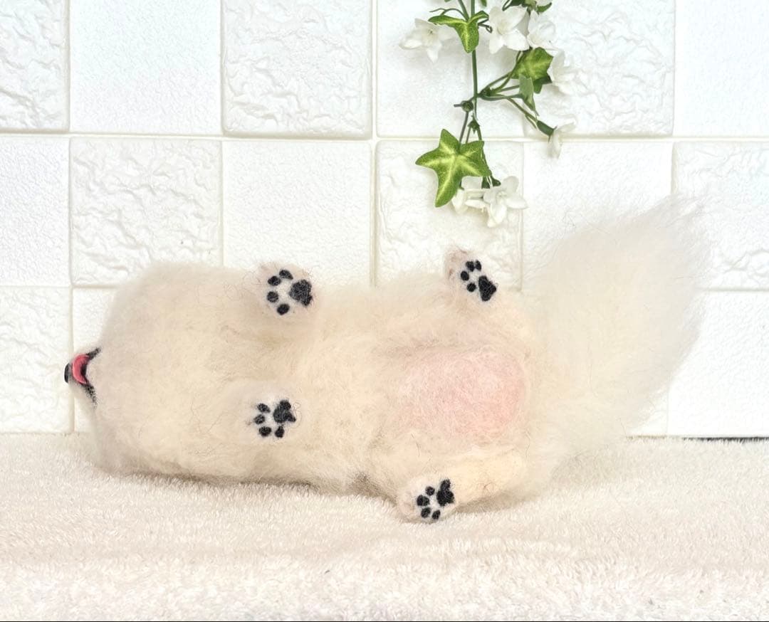 羊毛フェルト ハンドメイド 犬【ポメラニアン】ぬいぐるみ 置物 うちの子