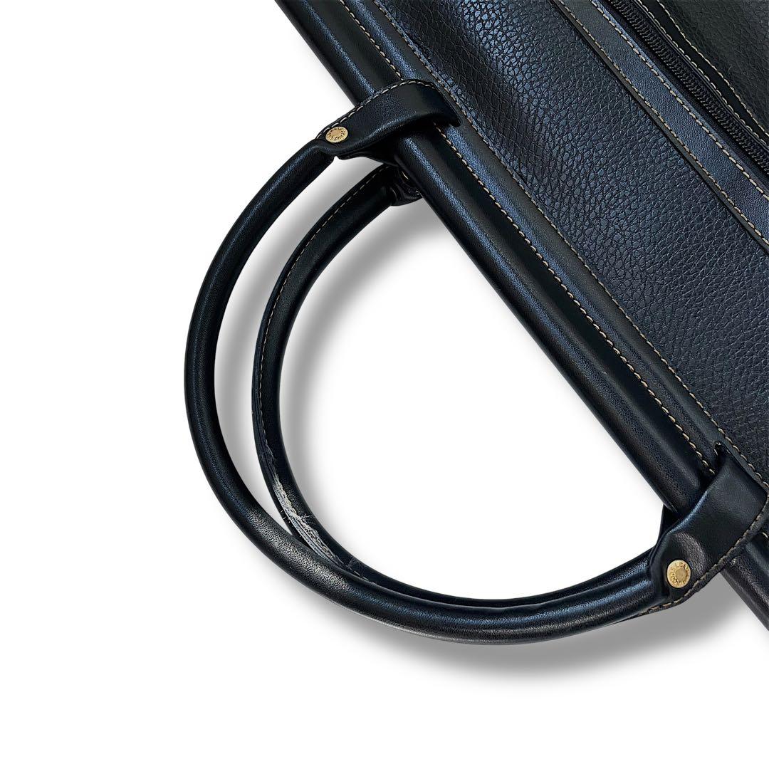 【大容量】dunhill ダンヒル　ボストンバッグ　2way シボ革　黒　金ロゴ