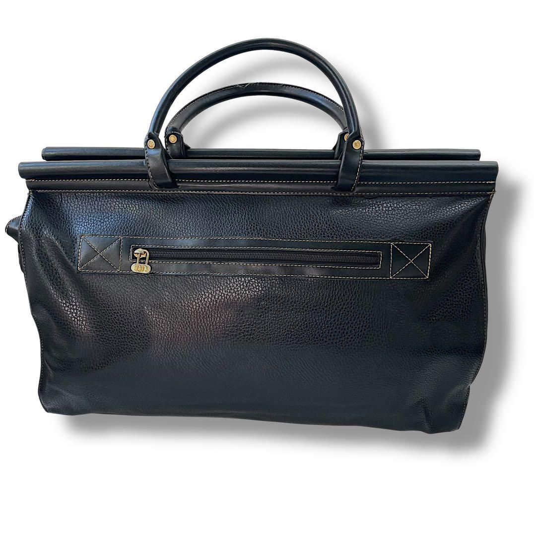 【大容量】dunhill ダンヒル　ボストンバッグ　2way シボ革　黒　金ロゴ