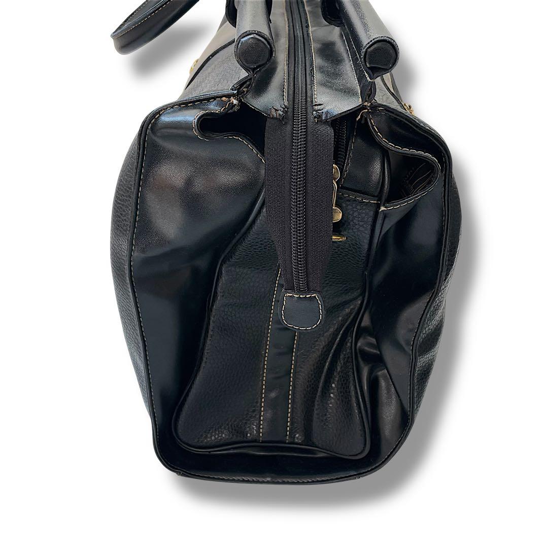 【大容量】dunhill ダンヒル　ボストンバッグ　2way シボ革　黒　金ロゴ