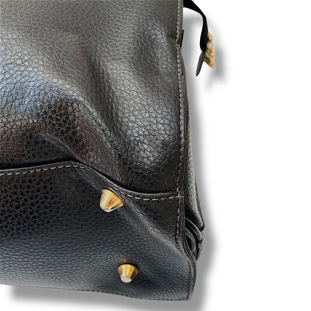 【大容量】dunhill ダンヒル　ボストンバッグ　2way シボ革　黒　金ロゴ