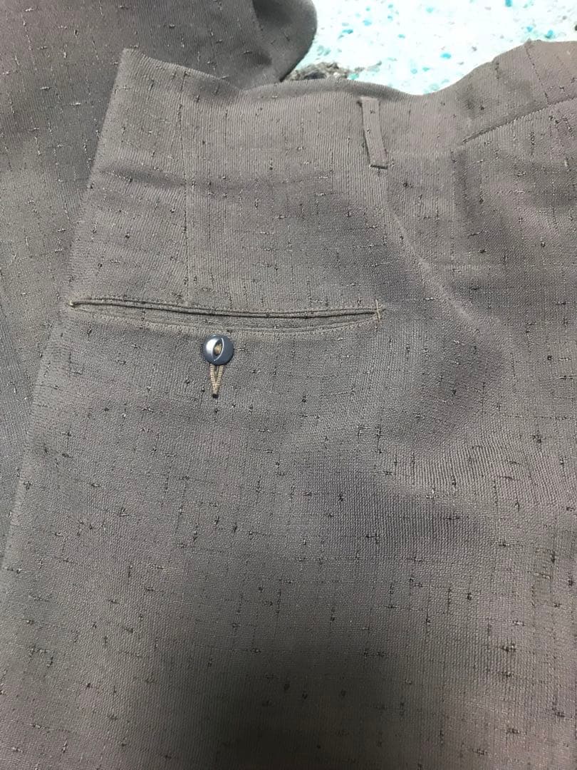 50s スペシャル 絣柄 レーヨン ギャバジン スラックス グレー 藤鼠