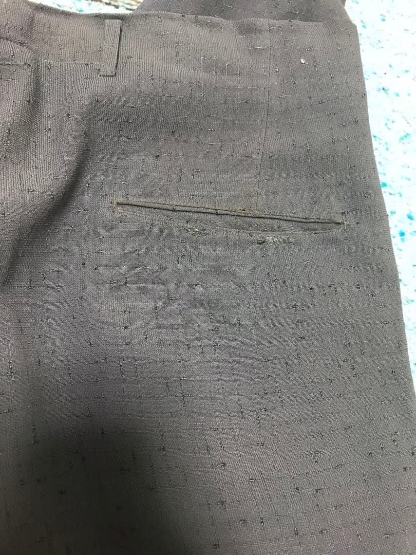 50s スペシャル 絣柄 レーヨン ギャバジン スラックス グレー 藤鼠