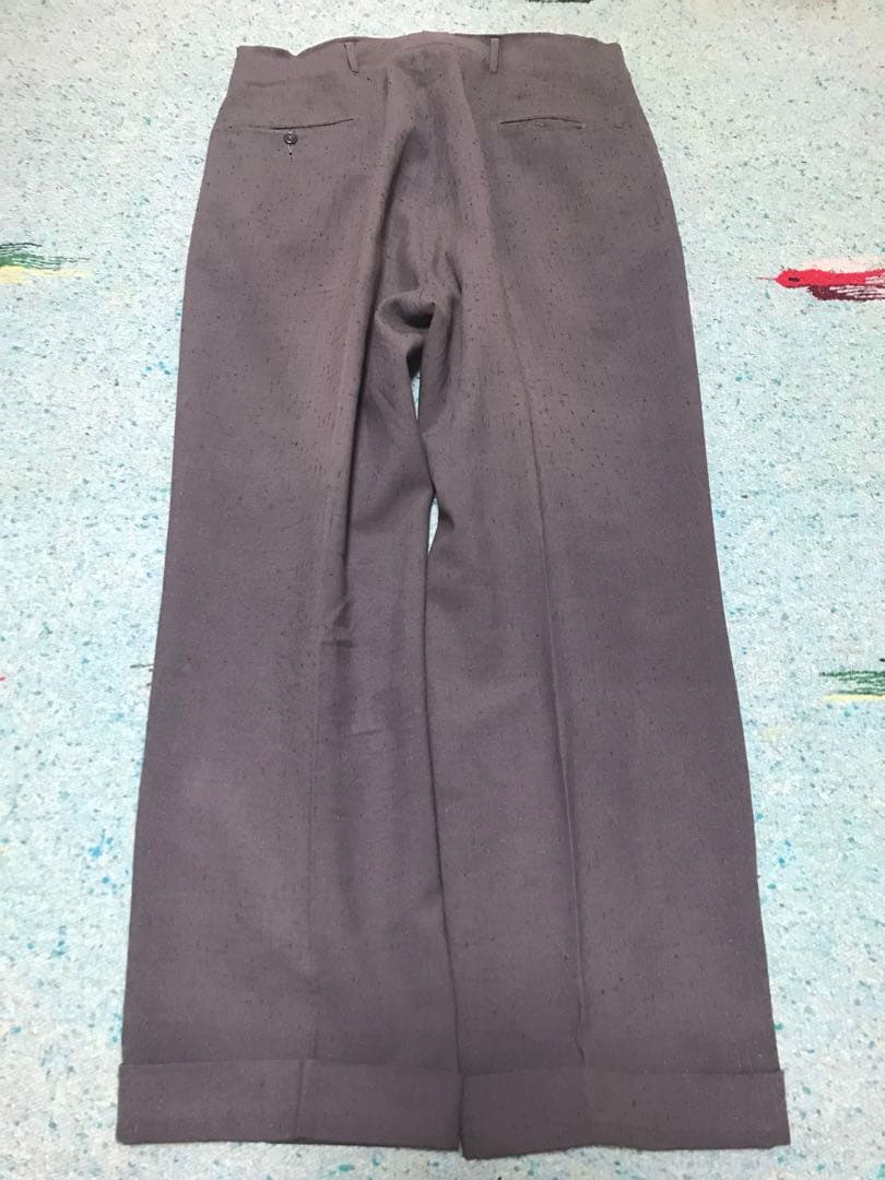 50s スペシャル 絣柄 レーヨン ギャバジン スラックス グレー 藤鼠