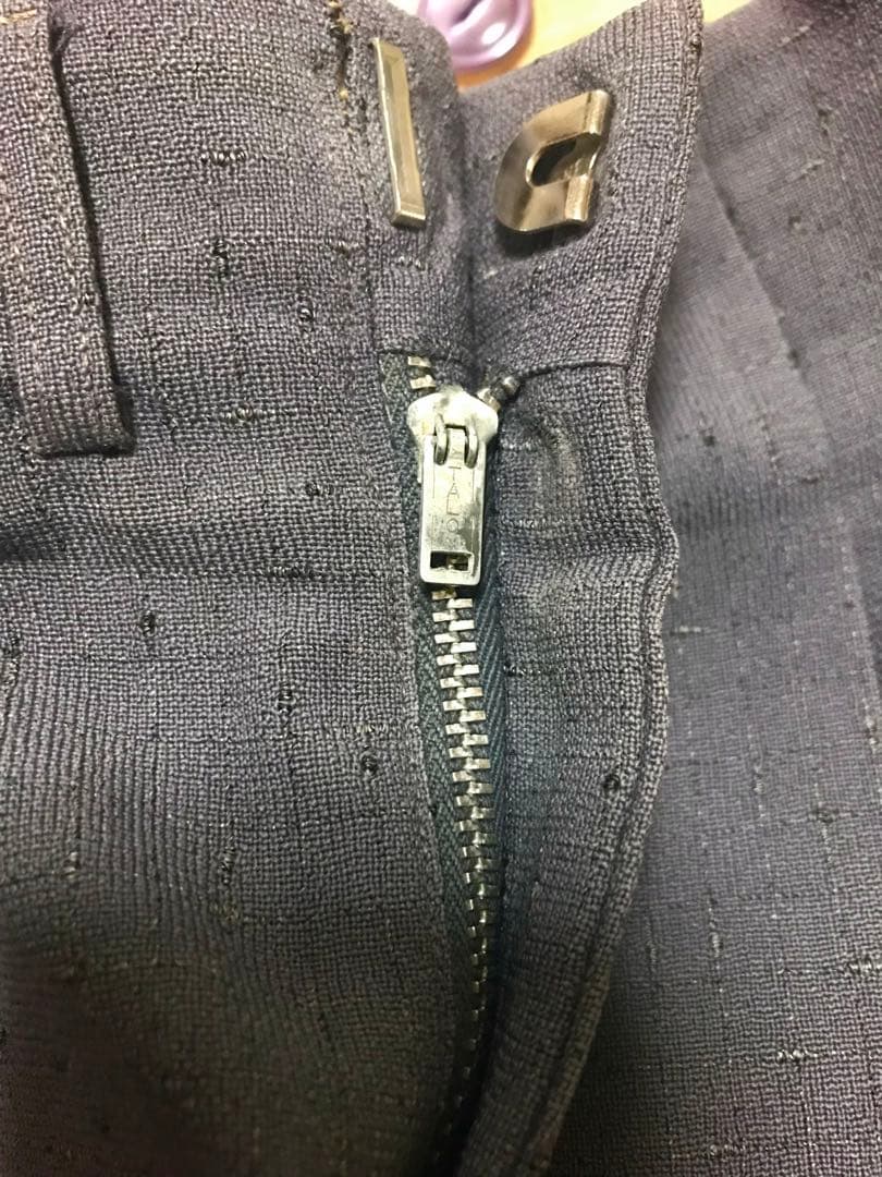 50s スペシャル 絣柄 レーヨン ギャバジン スラックス グレー 藤鼠