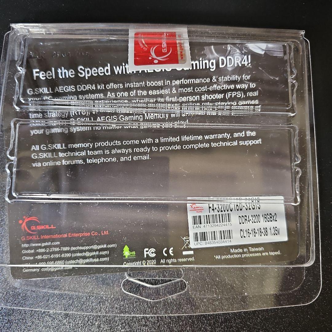 DDR4 合計 32GB (2x8GB 16GB) メモリ