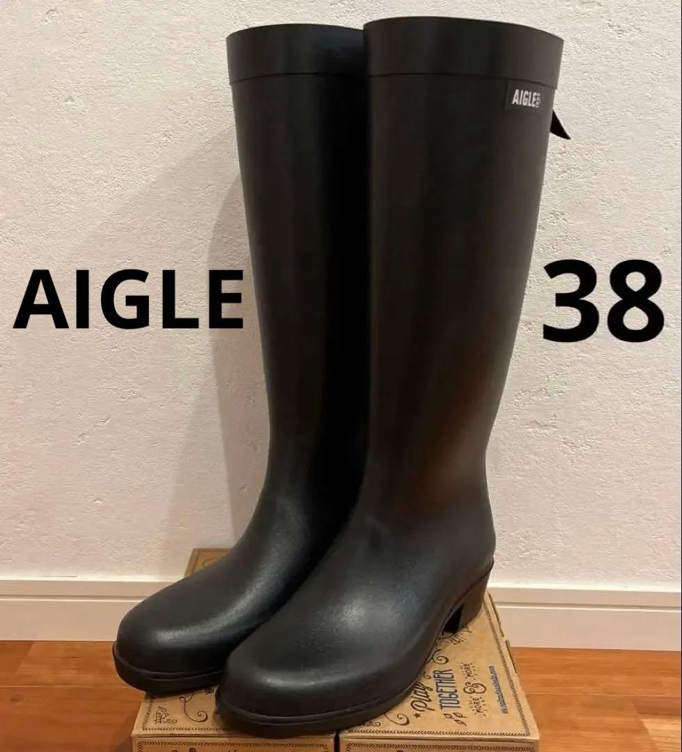 お約束済み❣️AIGLE エーグル　レインブーツ　ロングブーツ　ヒール　38