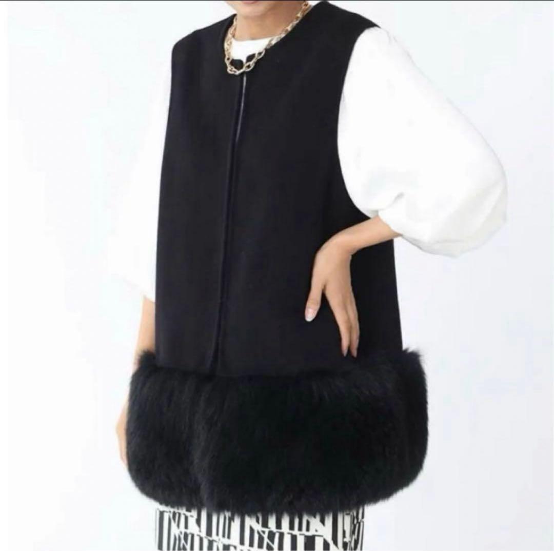 スコットクラブ系列 FENNEL フェンネルフォックスファーアクセントジレ