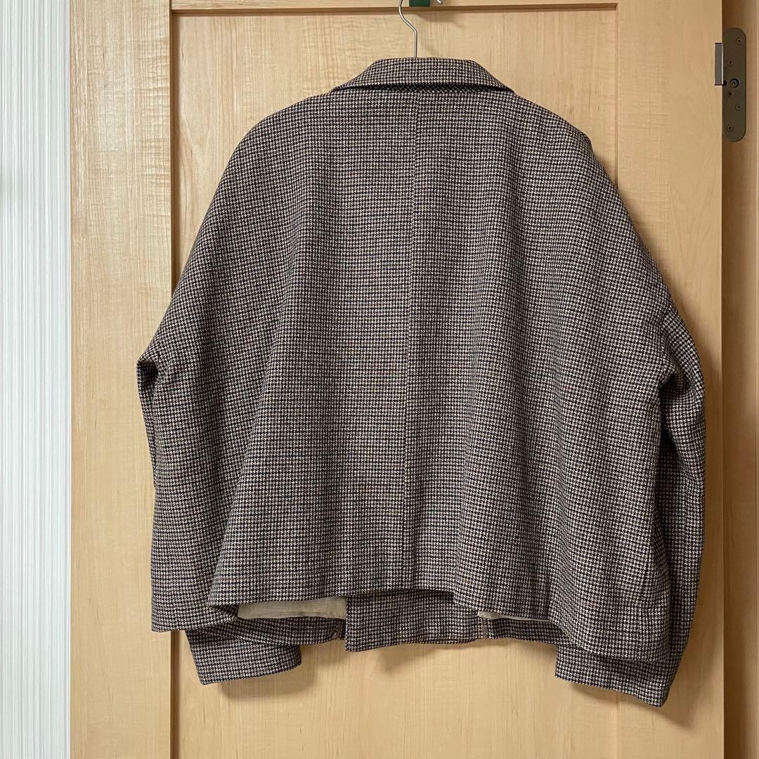 美品 ネストローブ ウールコットンガンクラブチェックジャケット