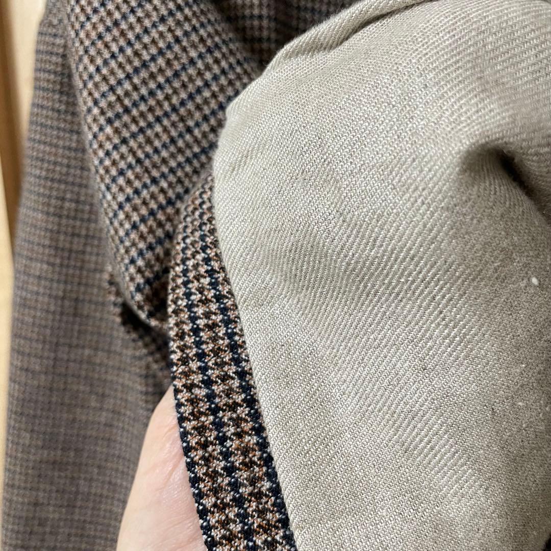 美品 ネストローブ ウールコットンガンクラブチェックジャケット