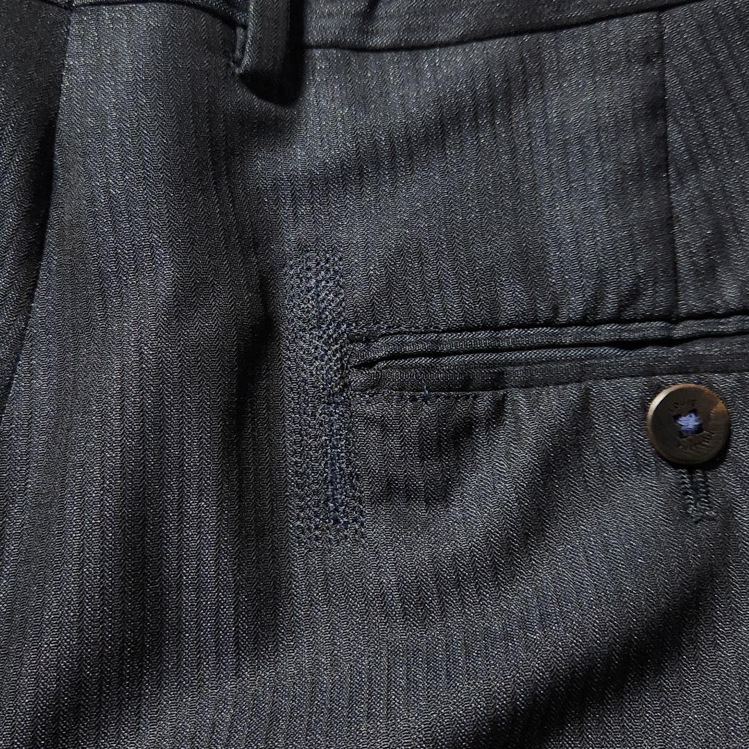 L相当 Louis Vuitton スーツ 裏地ダミエ柄 シルク ストライプ