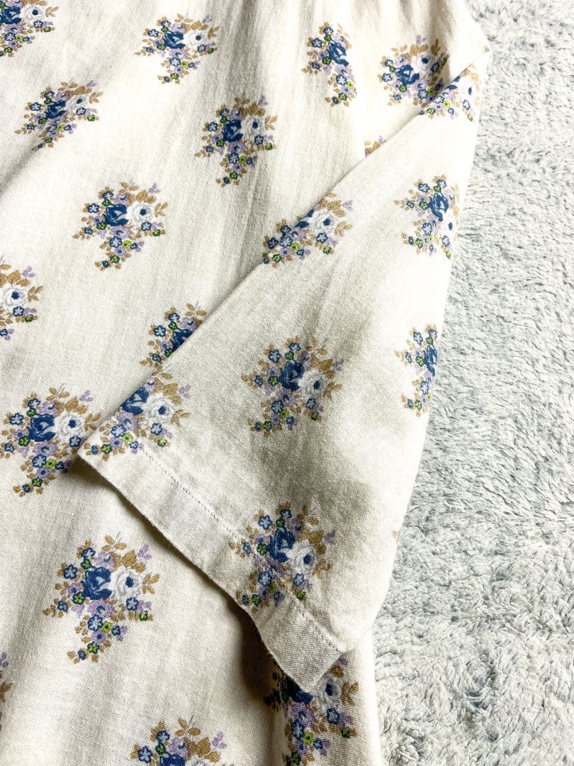 【45R】45rpm 綿100% インドカディ フラワープリントワンピース 2