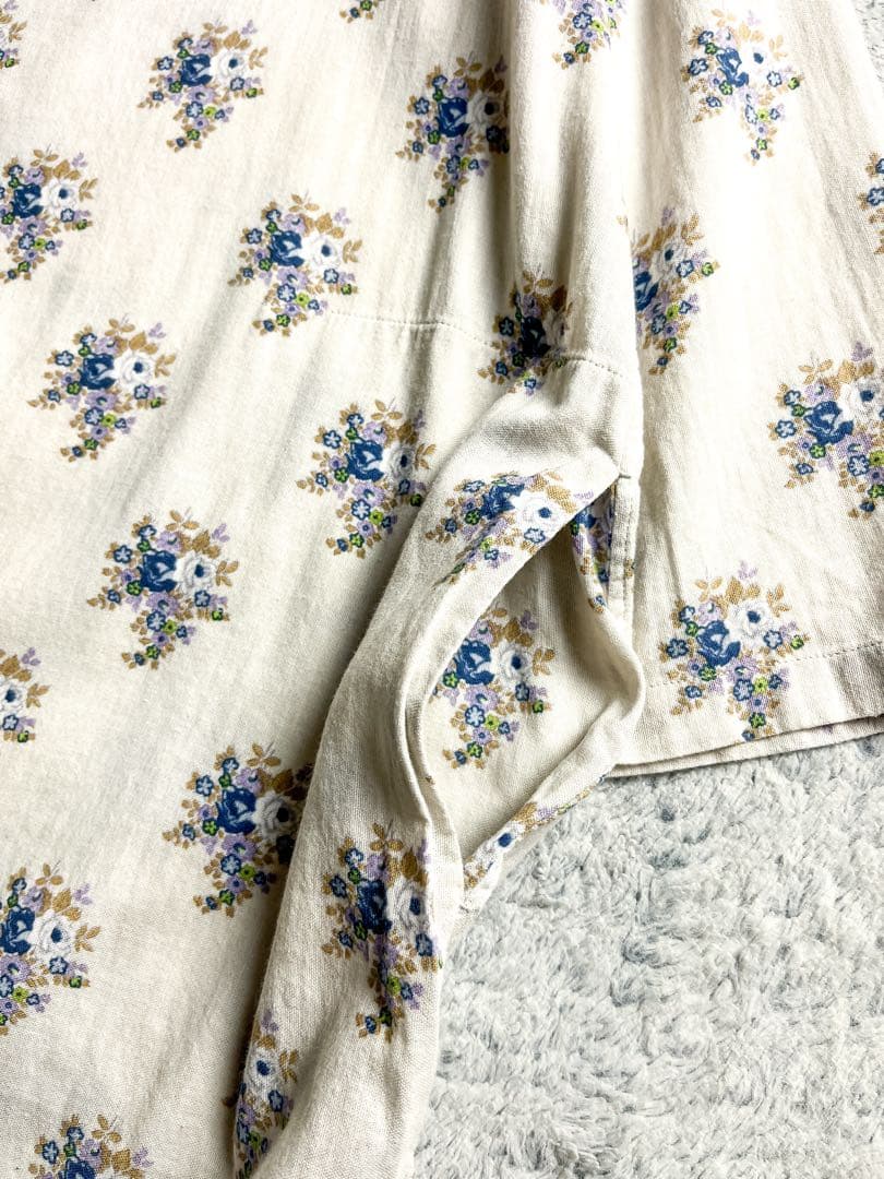 【45R】45rpm 綿100% インドカディ フラワープリントワンピース 2