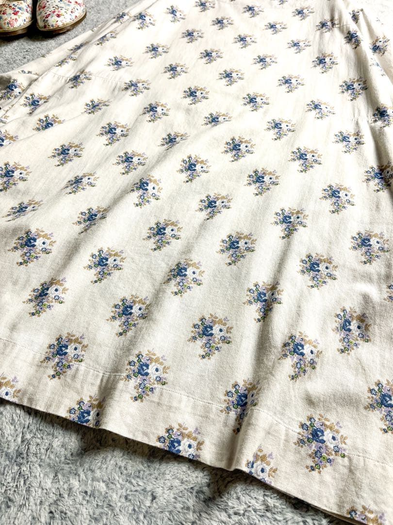 【45R】45rpm 綿100% インドカディ フラワープリントワンピース 2