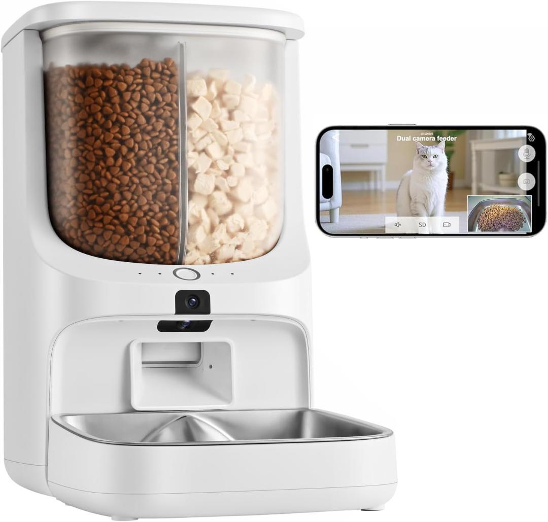 V-Dank 自動給餌器 タンク二層化 二つのカメラ付き 5L大容量 スマホ連携