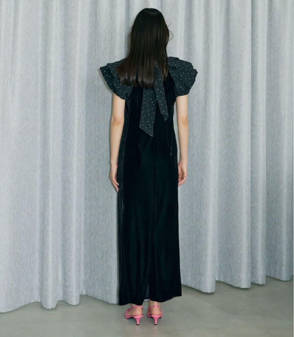 スーツ・フォーマル・ドレス ANDRESD drape velour dress