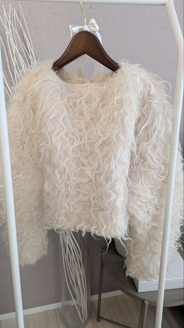 美品☆メゾンドドルチェ☆wavy cardigan ivory