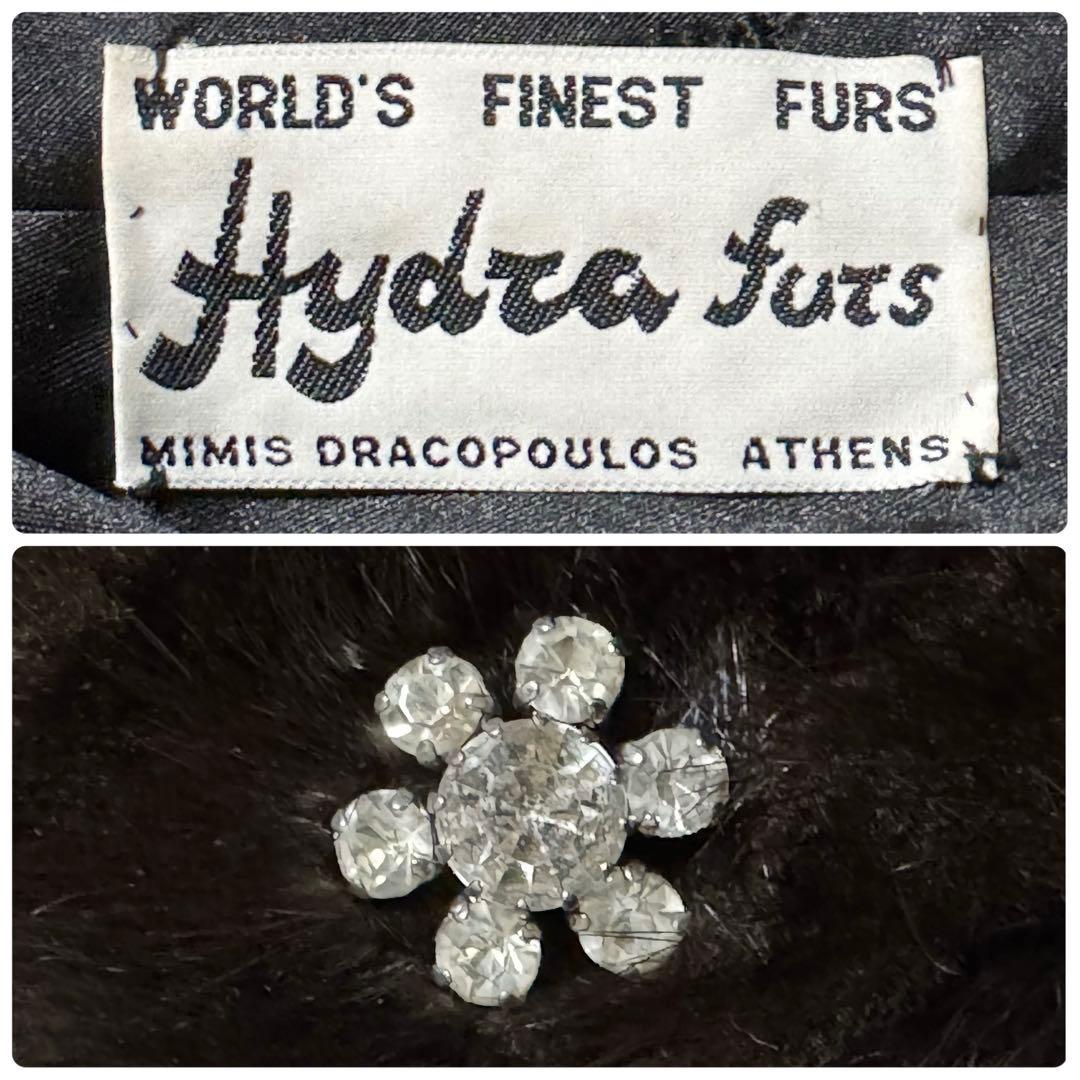 希少 美品 Hydra furs 毛皮コート ミンクファー バイカラー ビジュー
