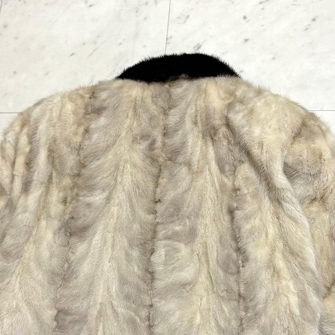 希少 美品 Hydra furs 毛皮コート ミンクファー バイカラー ビジュー