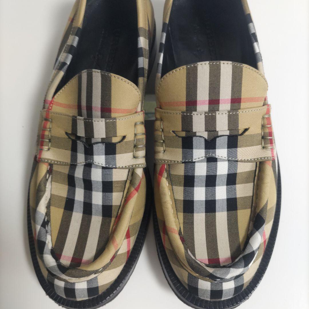 Burberry　バーバリー　ノバチェック　ローファー 　キャンバス　36.5