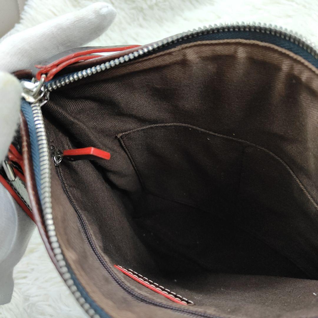 LOEWE　ショルダーバッグ　キャンバス　アナグラム　リピート　キャンバス　革