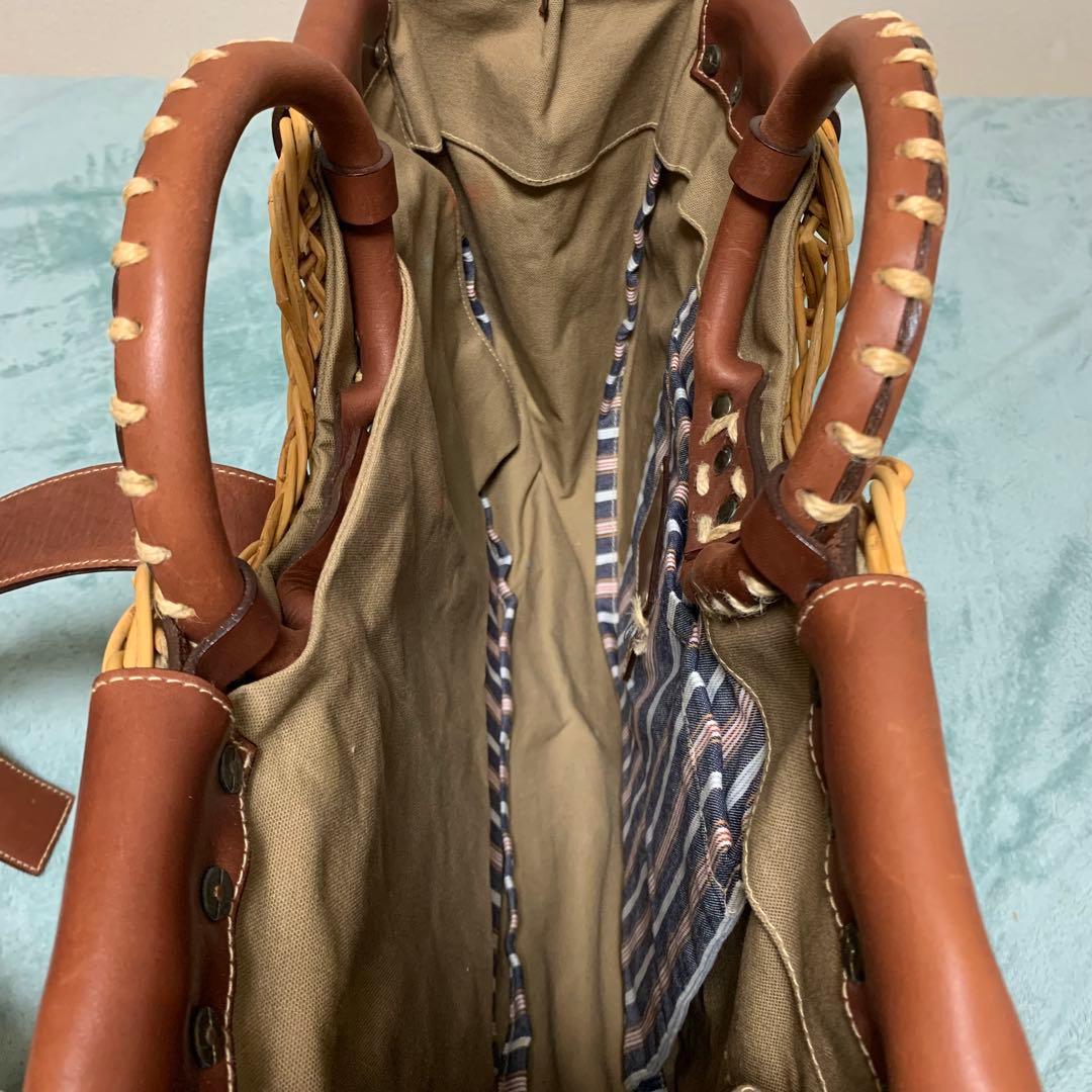 エバゴス ebagos 紅藤 カゴバッグ 扇トート 半円 バスケットバッグ