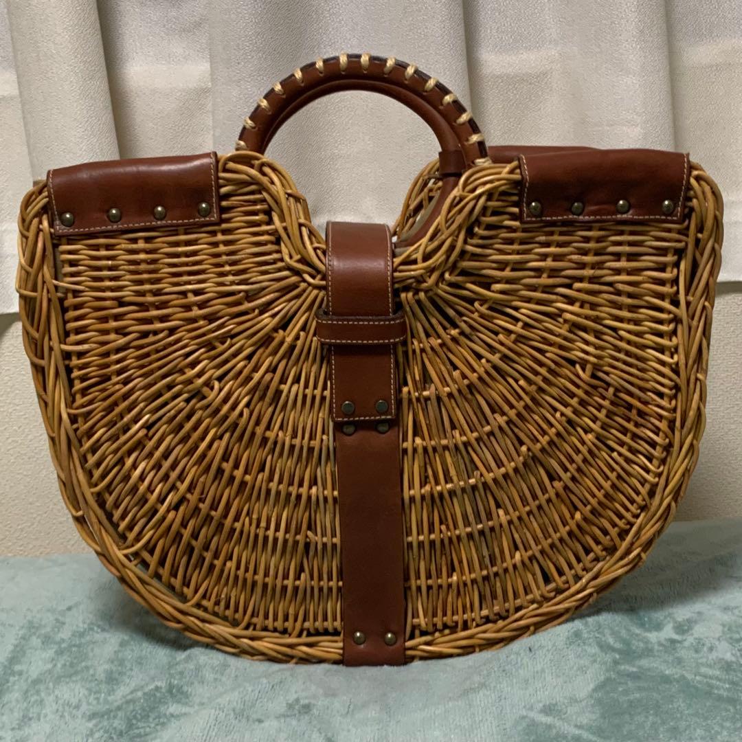 エバゴス ebagos 紅藤 カゴバッグ 扇トート 半円 バスケットバッグ