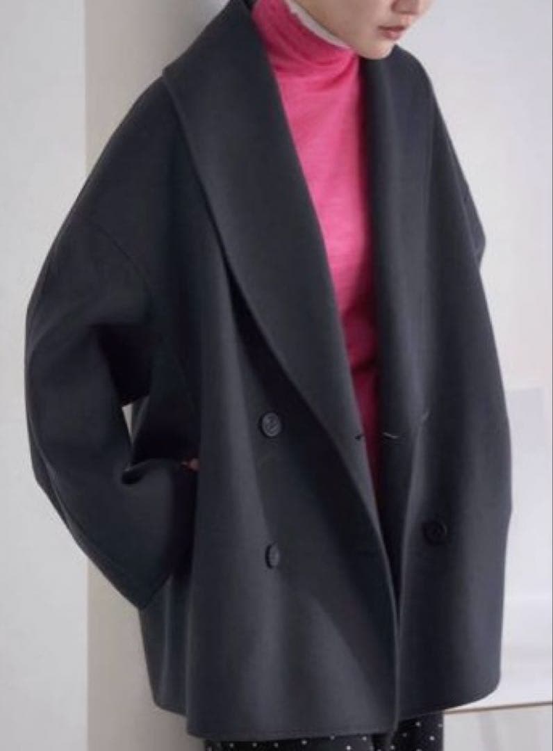 未使用タグ付きSuper160 ショールカラーハーフコート36