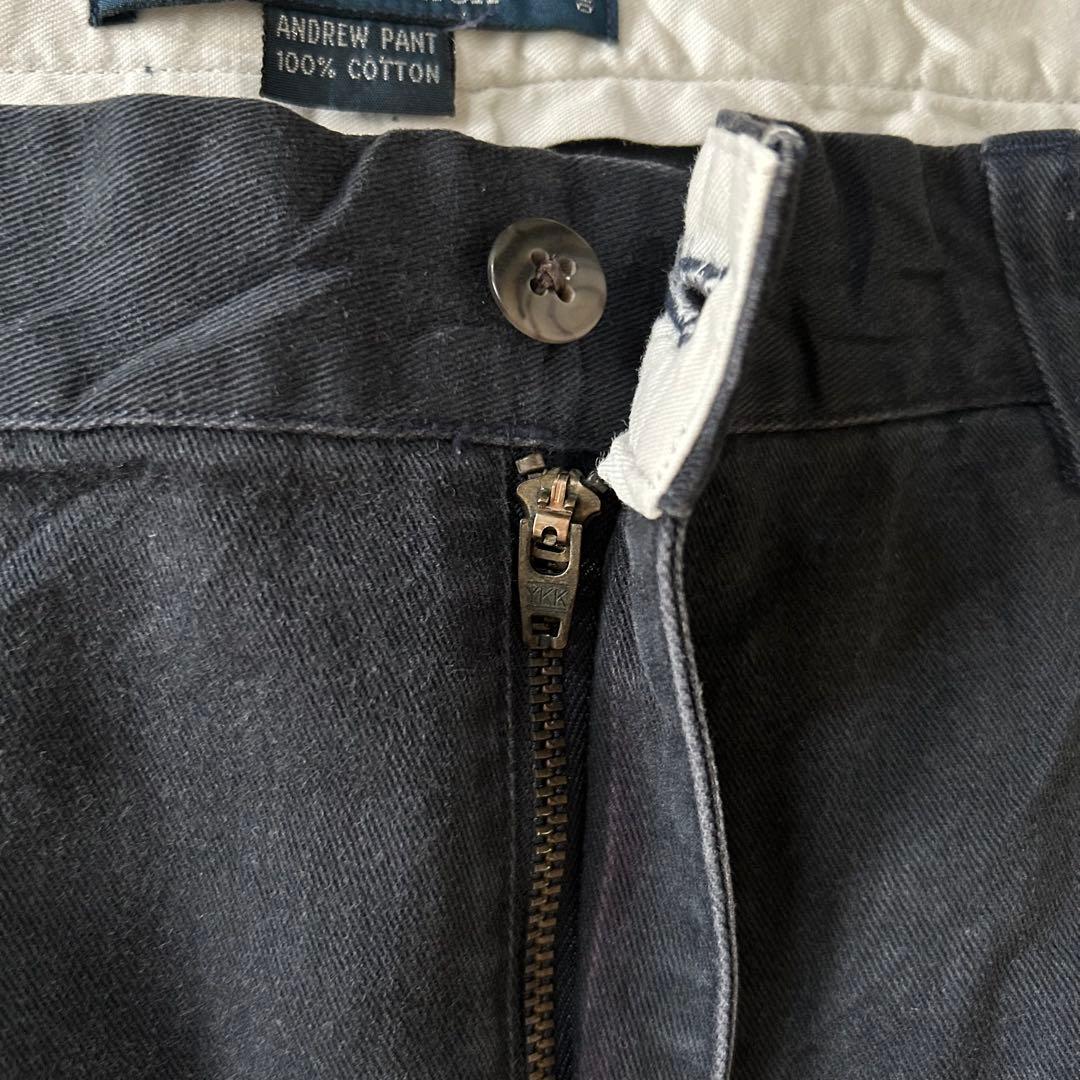 PoloRalphLaurenANDREWフェードブラックポロチノ墨黒W36古着