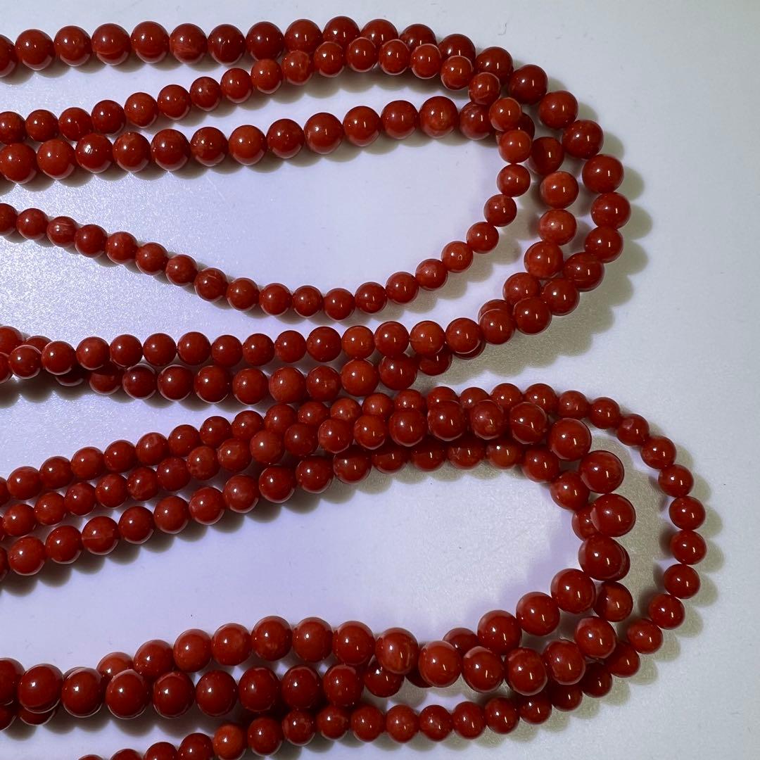 14K 刻印　本血赤珊瑚大玉　ネックレス　63.5g 東K8-0206☆2F