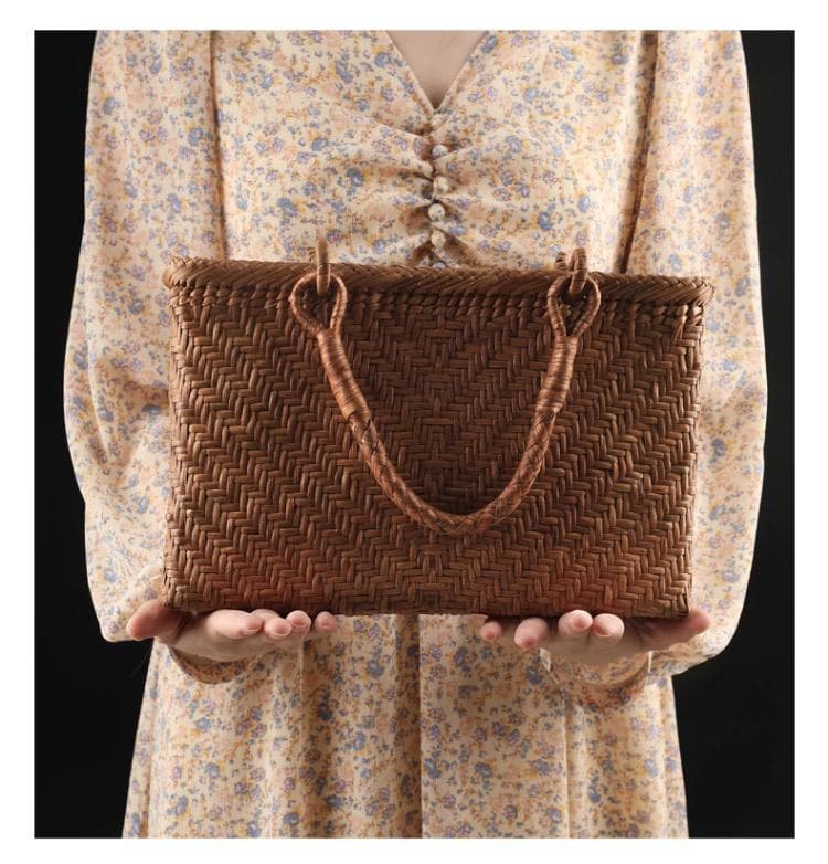 【期间限定】山葡萄 山葡萄カゴバッグ 職人手編み 網代編み 籠 手提げ 内布付き