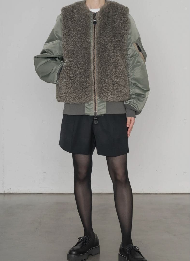 HYKE FAUX SHEARLING TYPE MA―1 JACKET