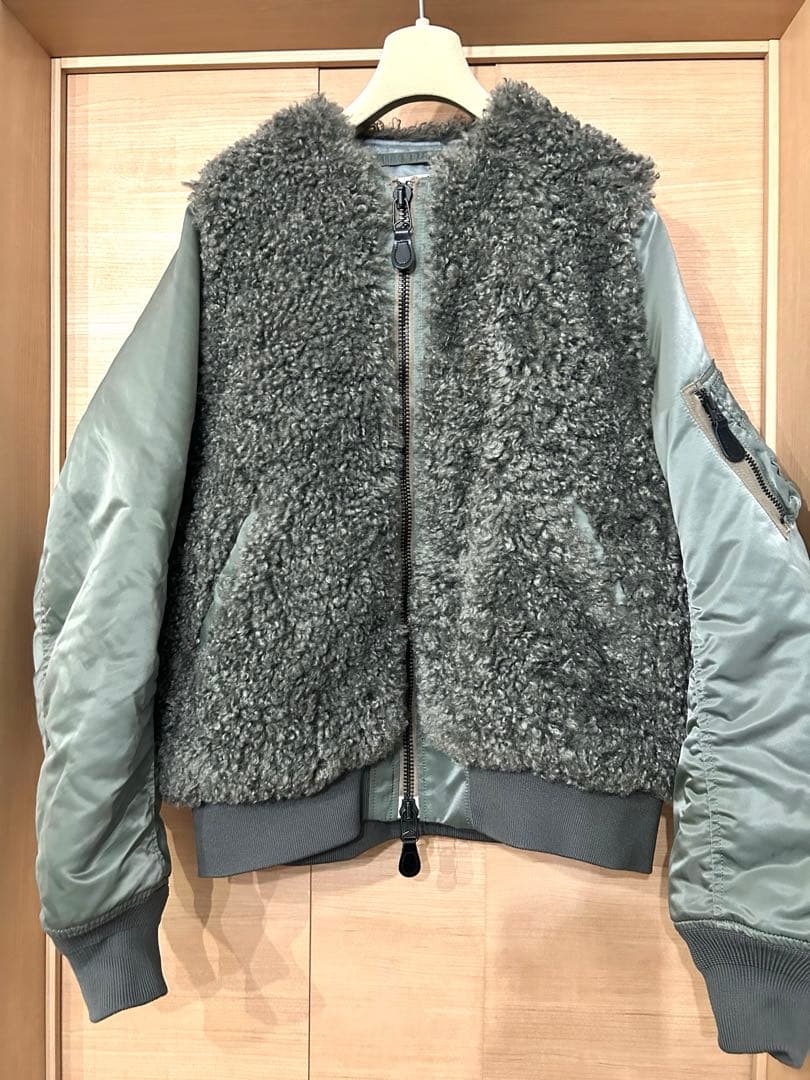 HYKE FAUX SHEARLING TYPE MA―1 JACKET