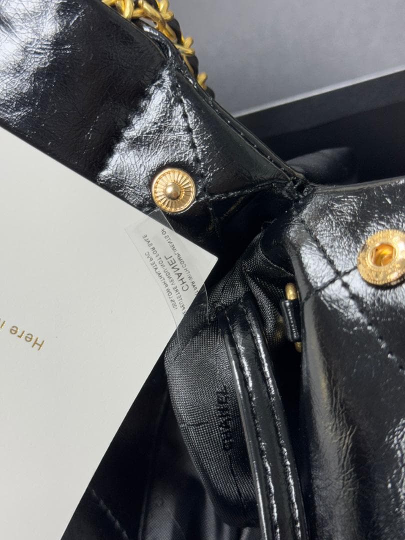 状態良好 ✨CH♡NeLブラックレザー クラッチバッグ