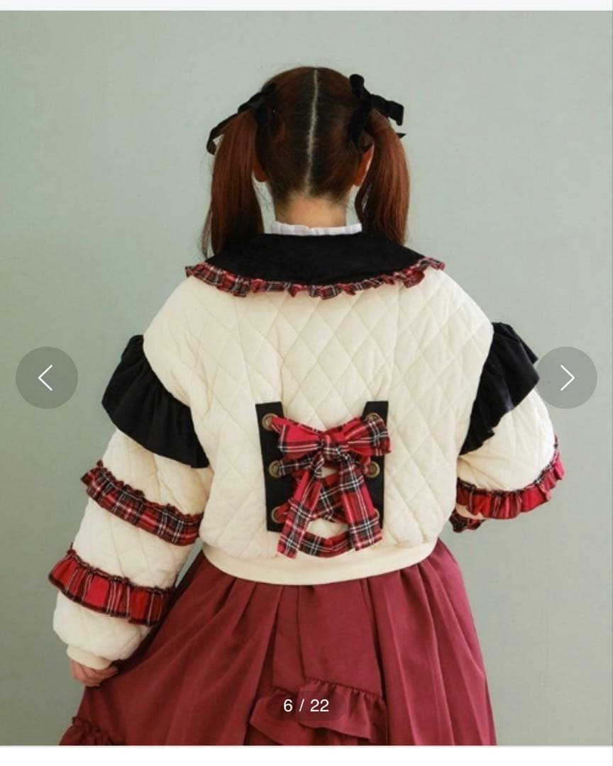 axes femme kawaii フリルキルティングブルゾン