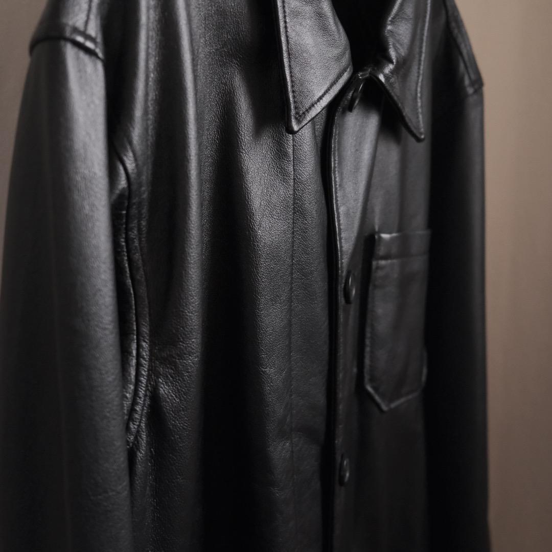 本革　レザー　ワーク　ジャケット　ビンテージ　フランス　モールスキン　古着