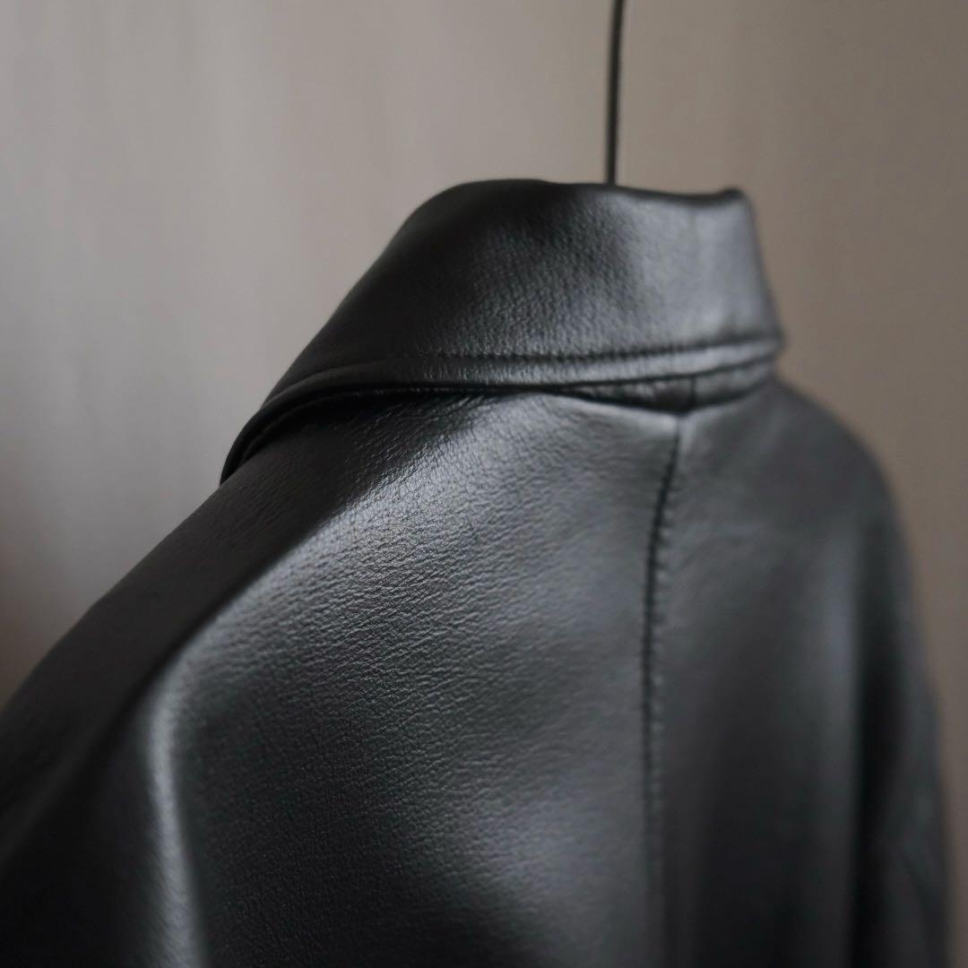 本革　レザー　ワーク　ジャケット　ビンテージ　フランス　モールスキン　古着